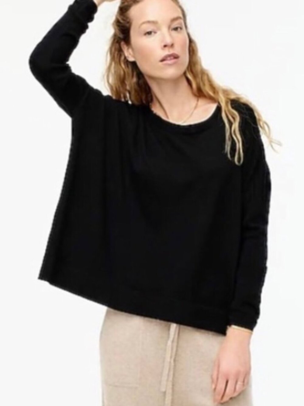 J. Crew Relaxed-Fit Crewneck Sweater in Pink, size Small